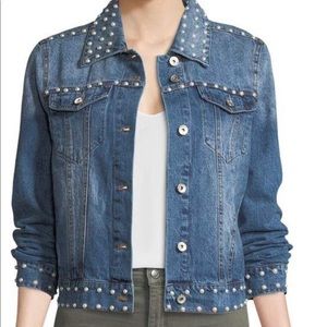 Bagatelle Pearly-Embellished Denim Jacket Size S